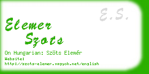 elemer szots business card
