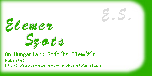 elemer szots business card